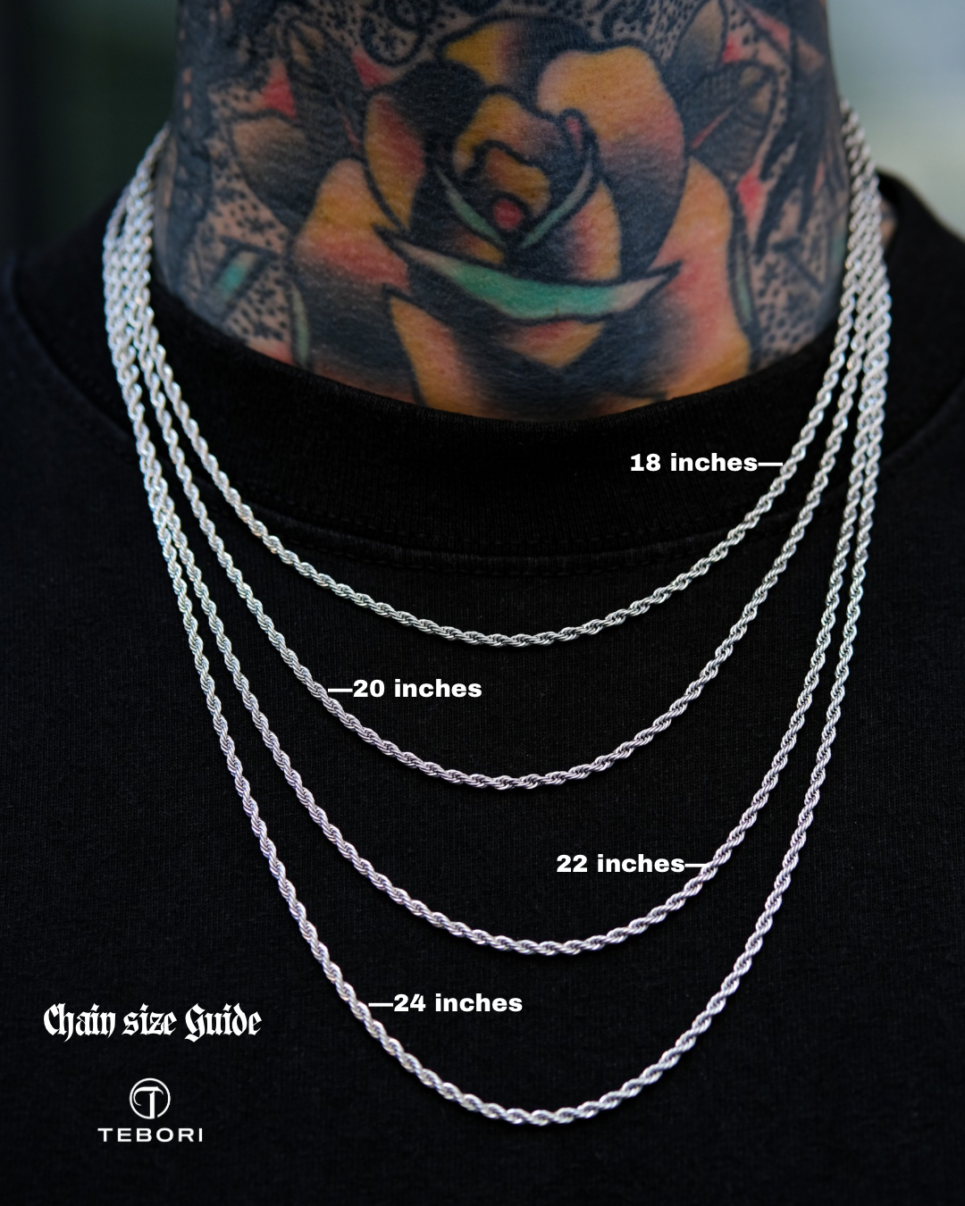 2.4mm rope chain 316l stainless steel